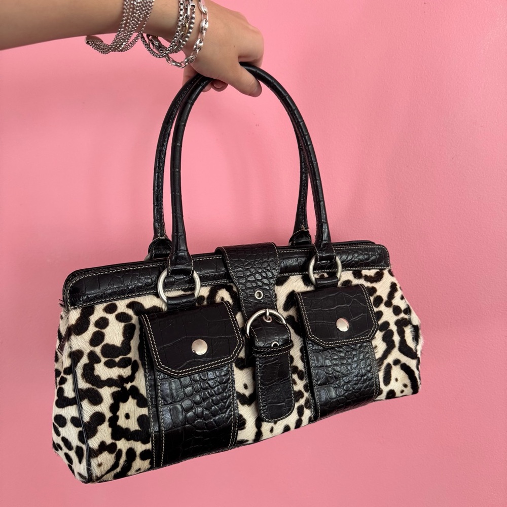 Vintage Claudia Firenze Animal Print Leather Bag